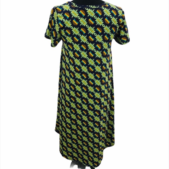 LulaRoe Carly Southwestern Pattern Dress, Green - Picture 2 of 7